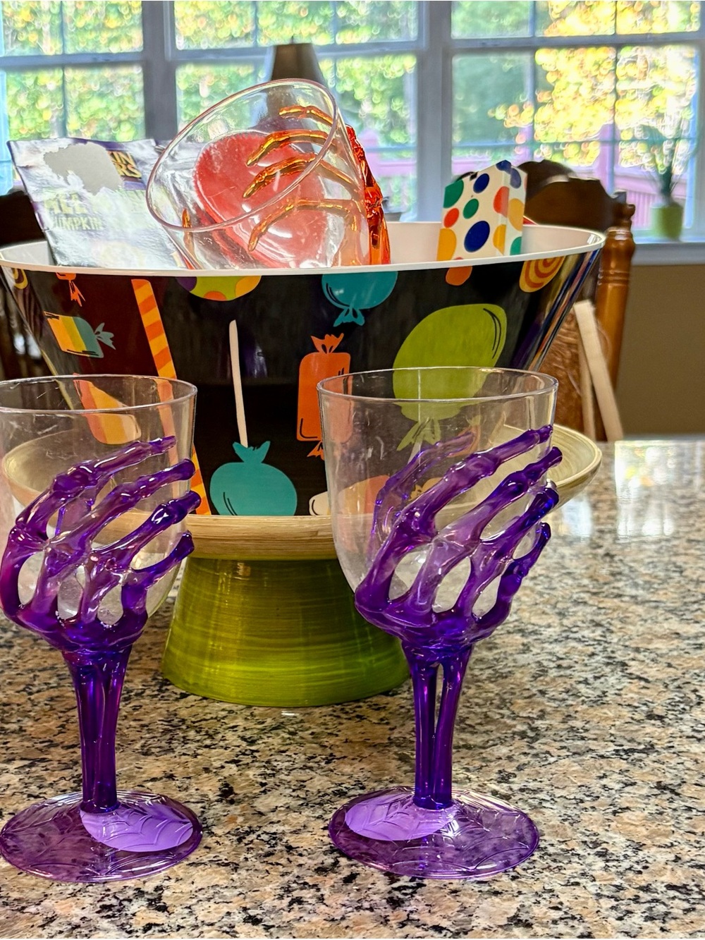 Skeleton Hand Wine Glasses - Candy Bowl-Vintage Noisemaker-Carving Kit
